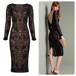 NWT Dress The Population Emery Midi Dress